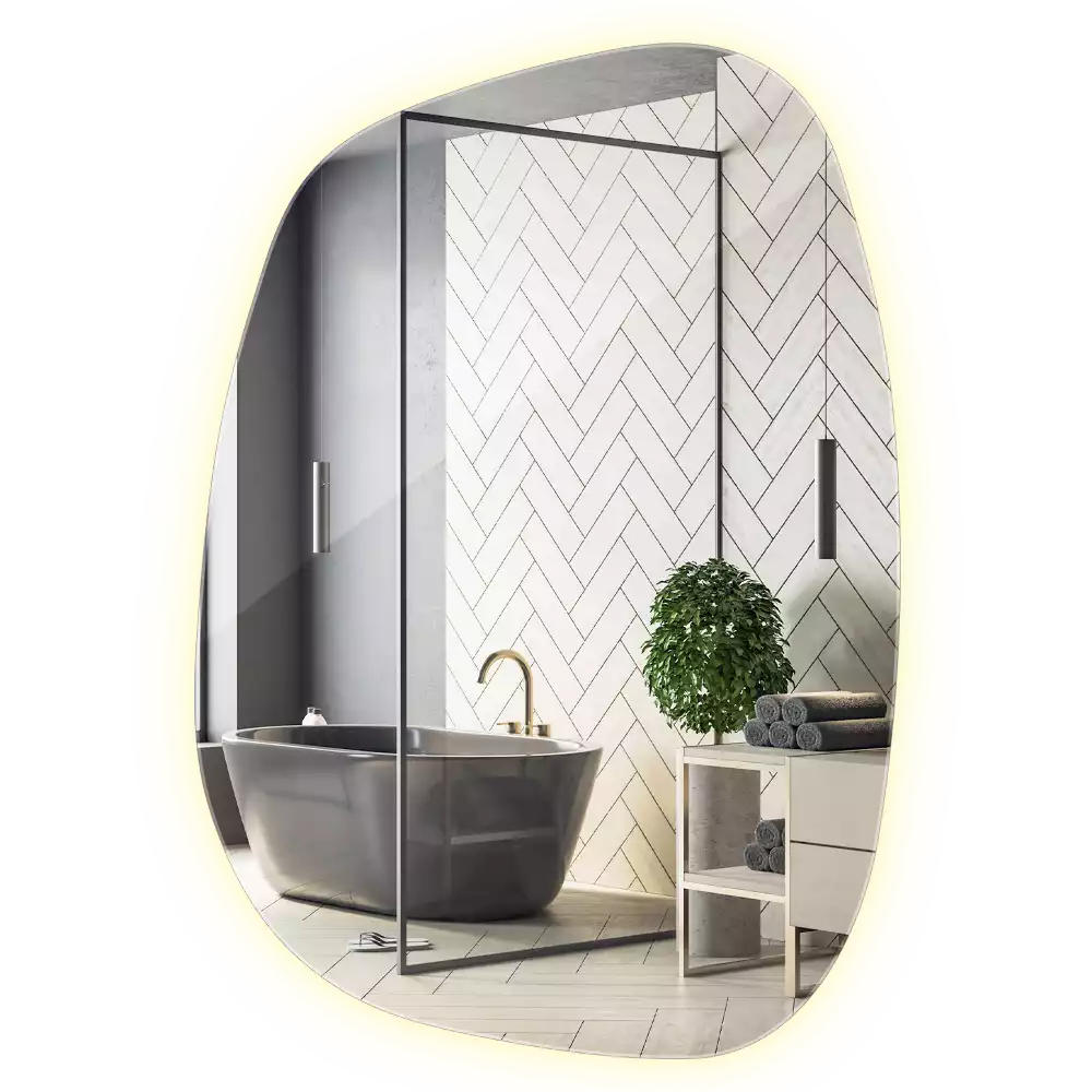 Organické zrcadlo s led bez rámu