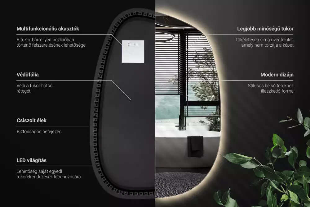 Organické zrcadlo s led bez rámu