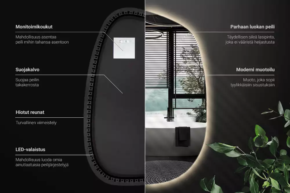 Organické zrcadlo s led bez rámu