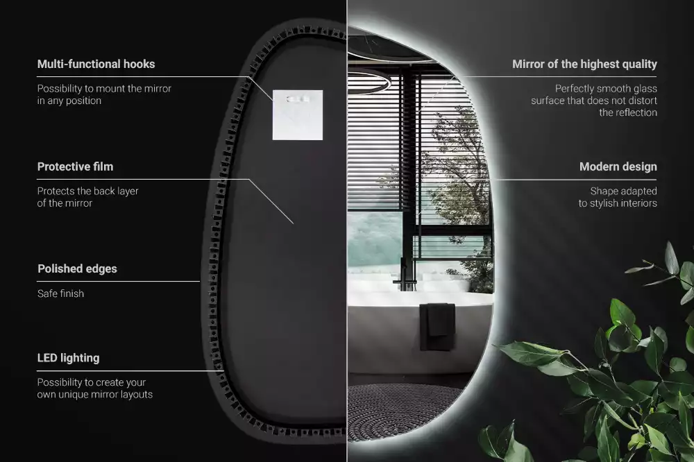 Organické zrcadlo s led bez rámu