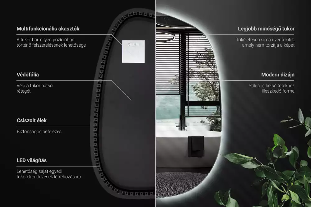 Organické zrcadlo s led bez rámu