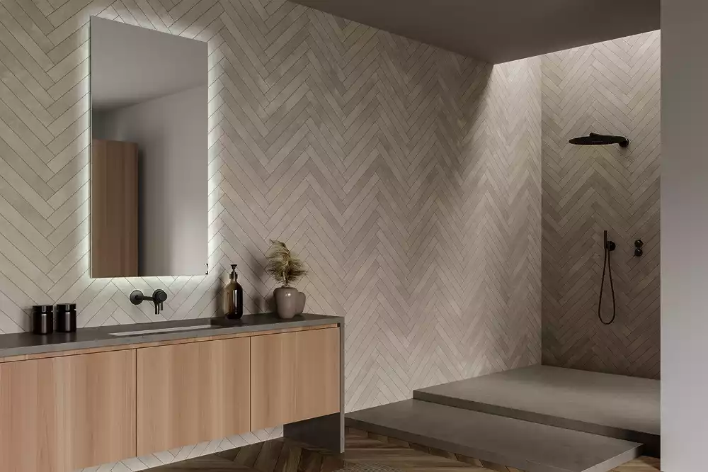 Obdélníkové zrcadlo elegantní s led podsvícením