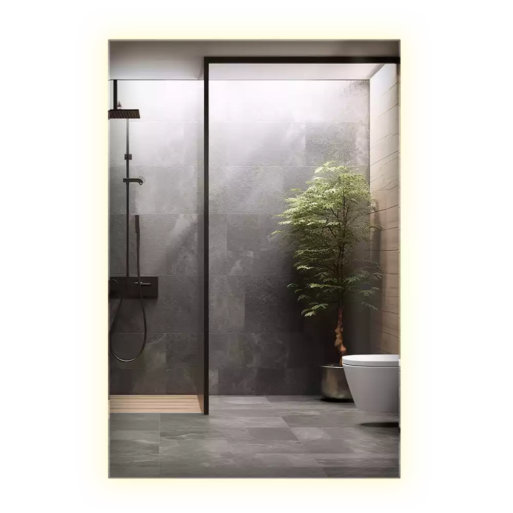 Obdélníkové zrcadlo elegantní s led podsvícením