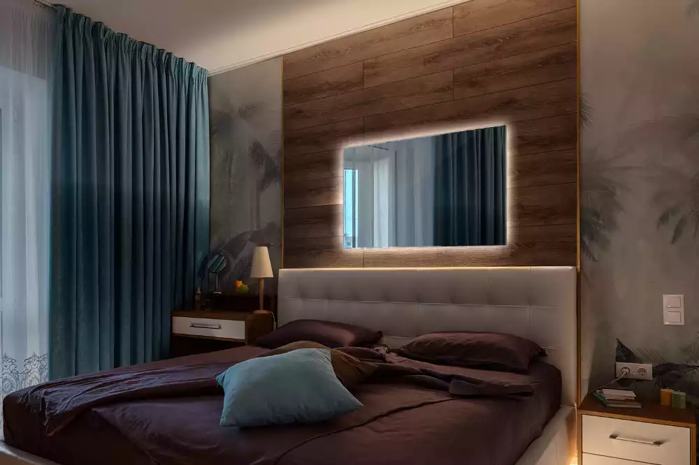 Obdélníkové zrcadlo elegantní s led podsvícením