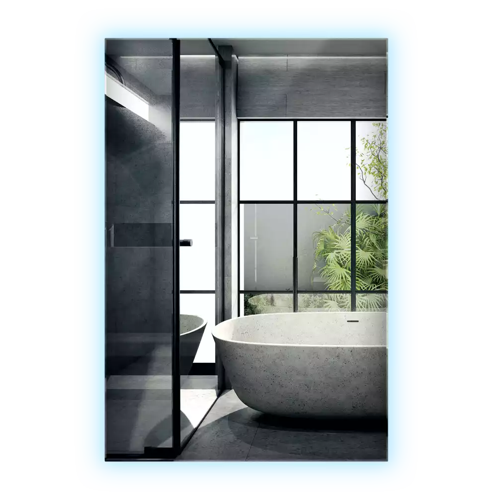 Obdélníkové zrcadlo elegantní s led podsvícením