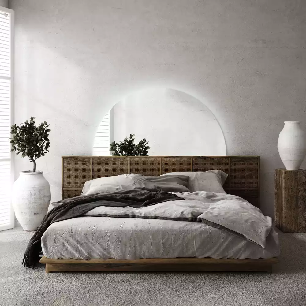 LED půlkruhové zrcadlo stylový doplněk