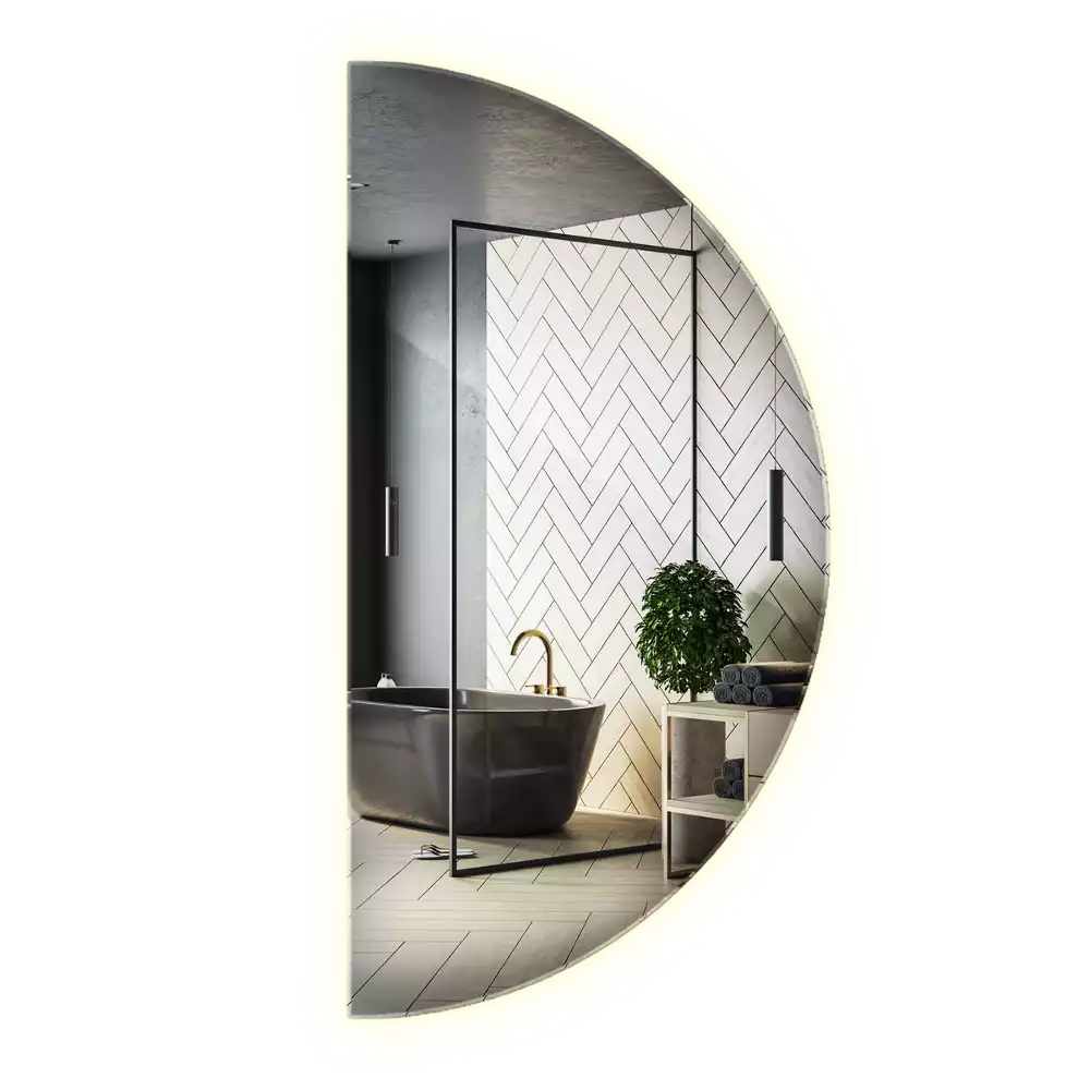 LED půlkruhové zrcadlo stylový doplněk