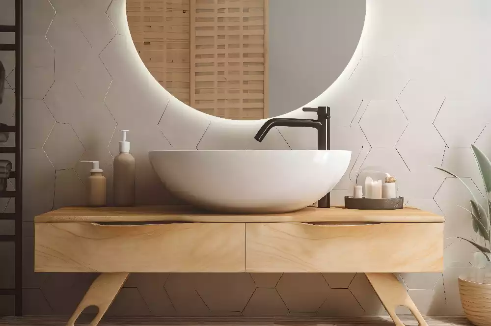 LED půlkruhové zrcadlo stylový doplněk