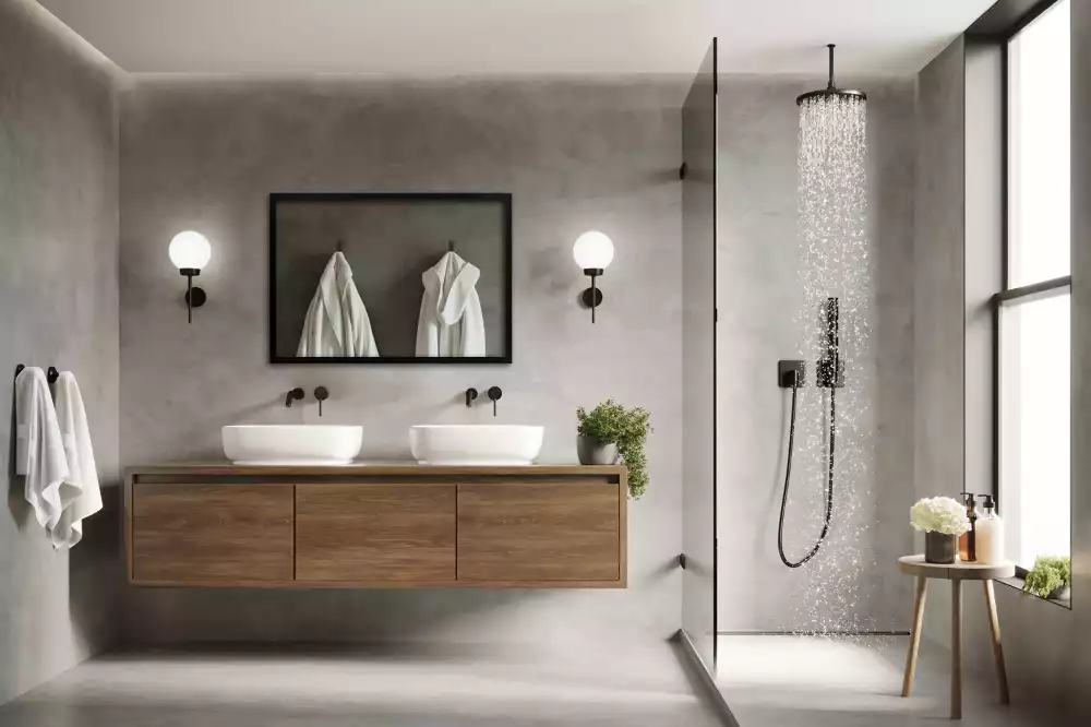 Obdélníkové zrcadlo nástěnné s černým rámem