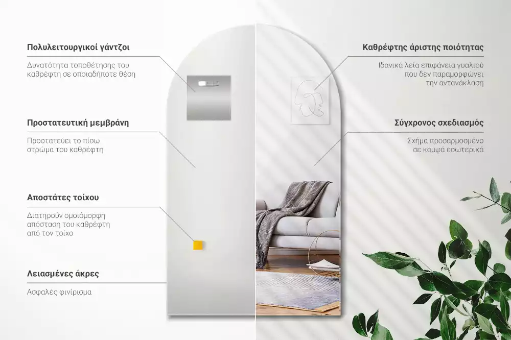 Obloukové zrcadlo závěsná ozdoba