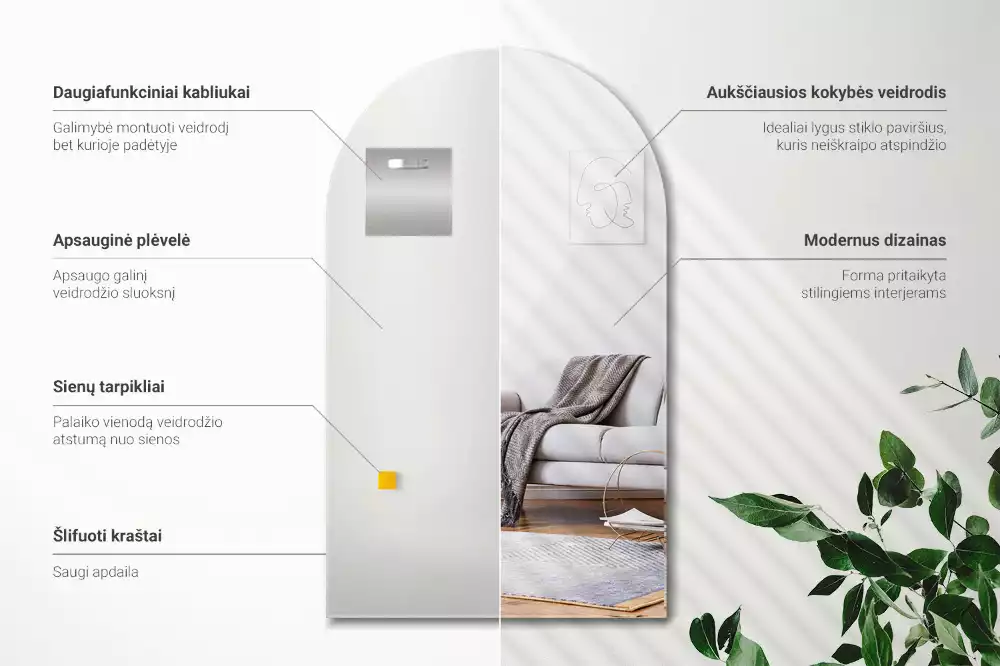 Obloukové zrcadlo závěsná ozdoba