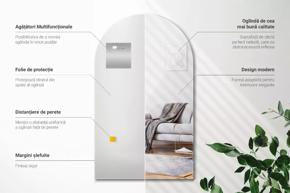 Obloukové zrcadlo závěsná ozdoba