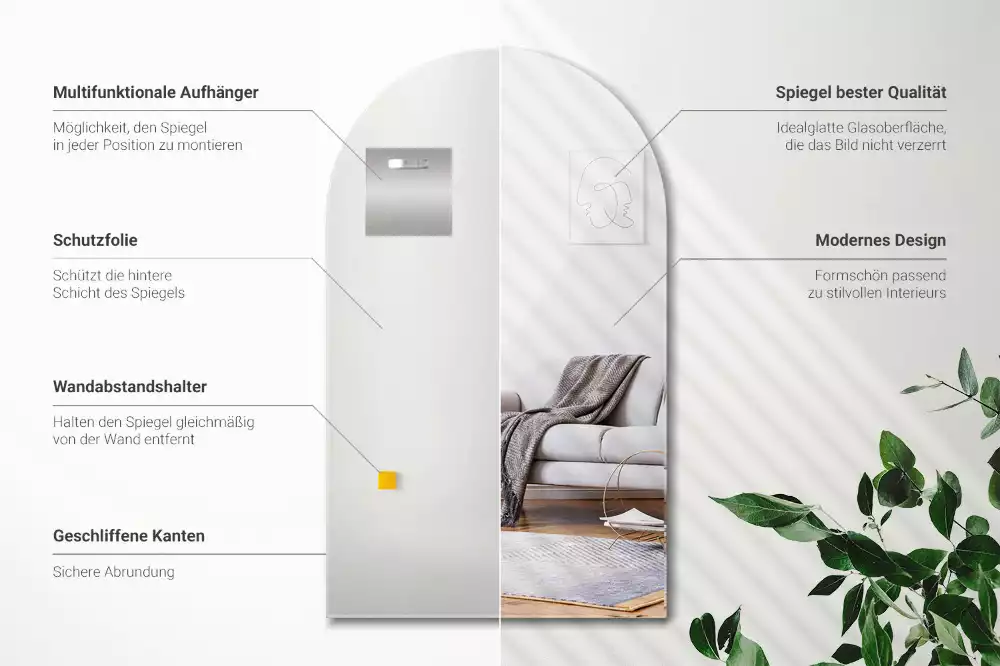 Obloukové zrcadlo závěsná ozdoba