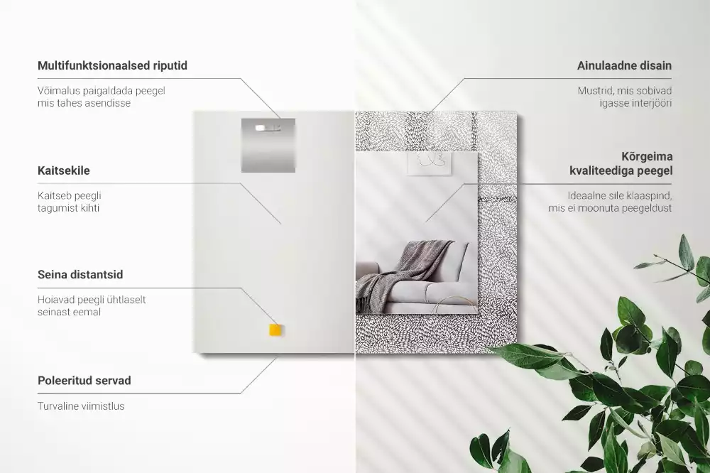 Obdélníkové dekorační zrcadlo 3D vzor