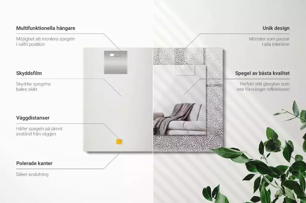 Obdélníkové dekorační zrcadlo 3D vzor