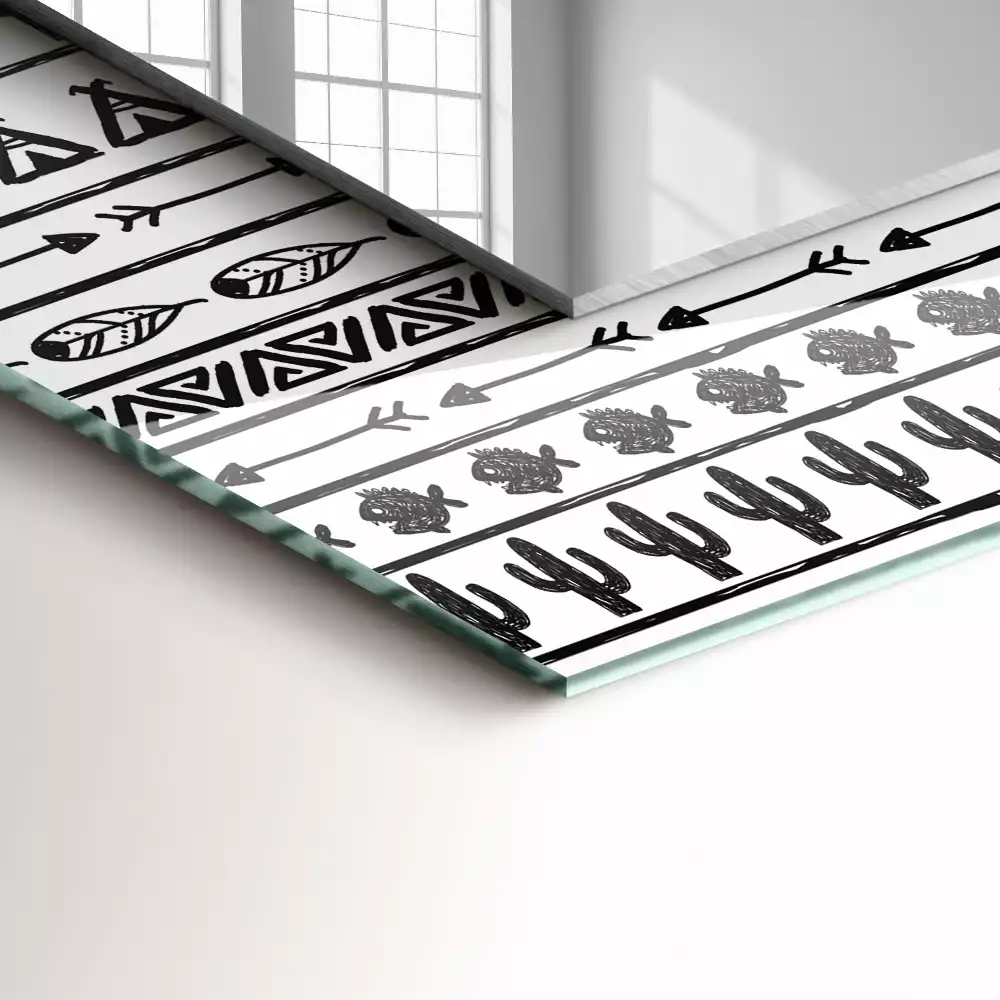 Obdélníkové dekorační zrcadlo Tipi šípové kaktusy