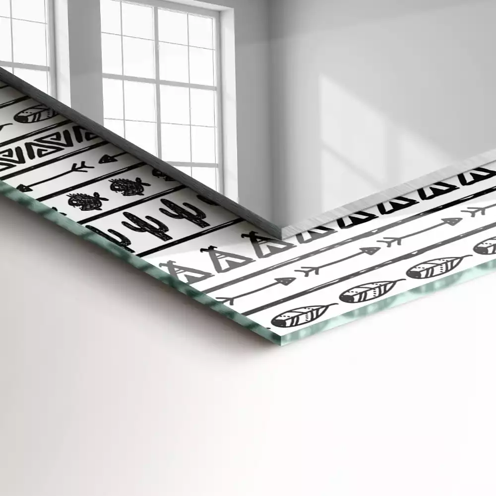 Obdélníkové dekorační zrcadlo Tipi šípové kaktusy