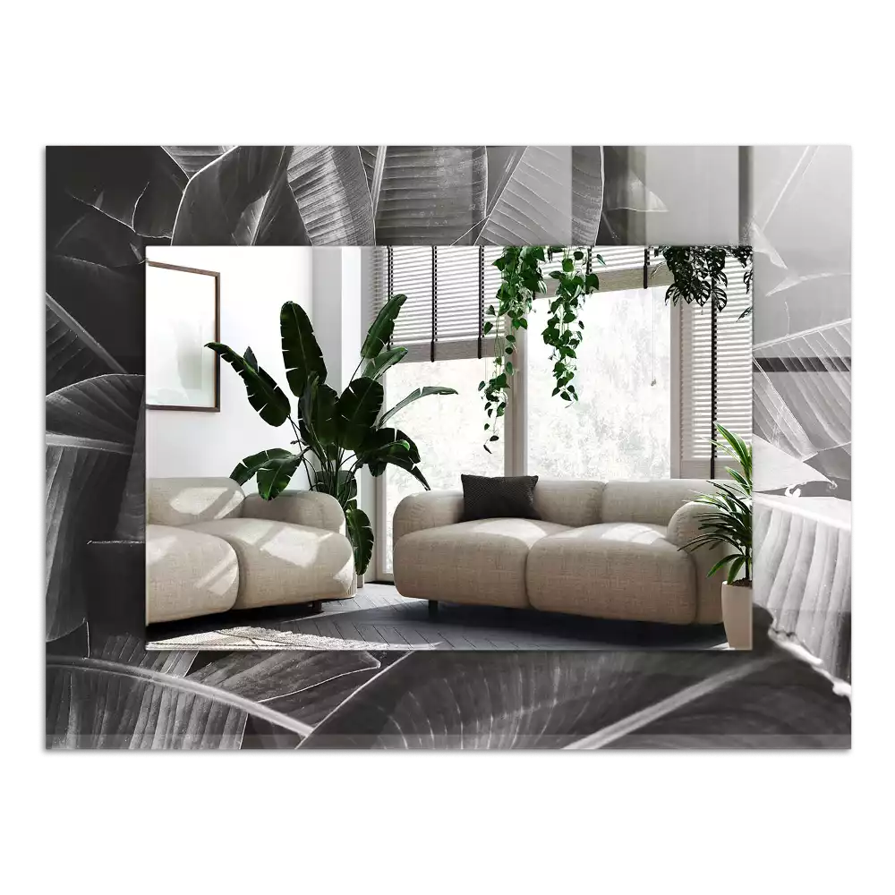 Obdélníkové dekorační zrcadlo Banánové listy