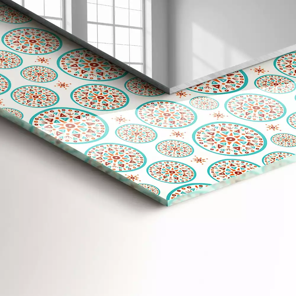 Obdélníkové dekorační zrcadlo Barevný kruhový vzor