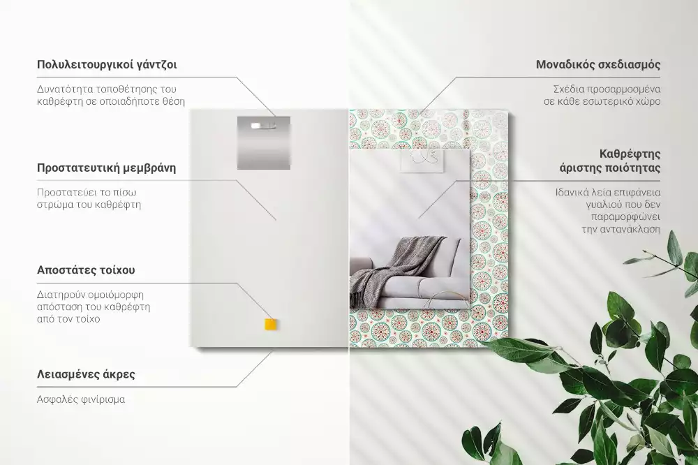 Obdélníkové dekorační zrcadlo Barevný kruhový vzor