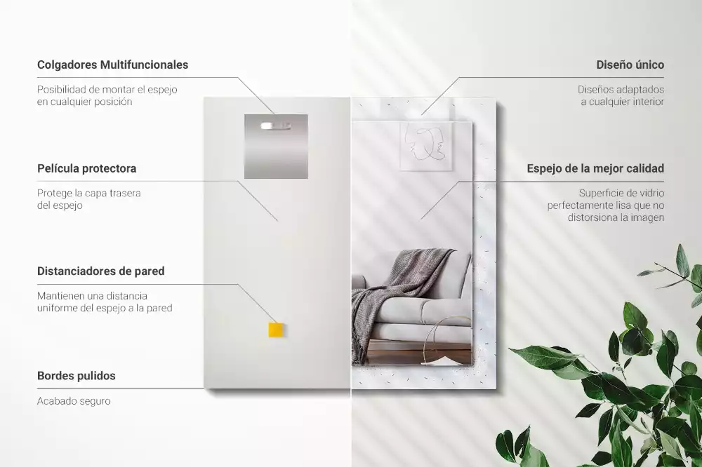 Obdélníkové dekorační zrcadlo Květiny pampelišky