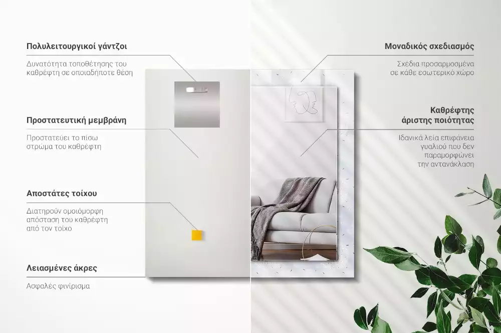 Obdélníkové dekorační zrcadlo Květiny pampelišky