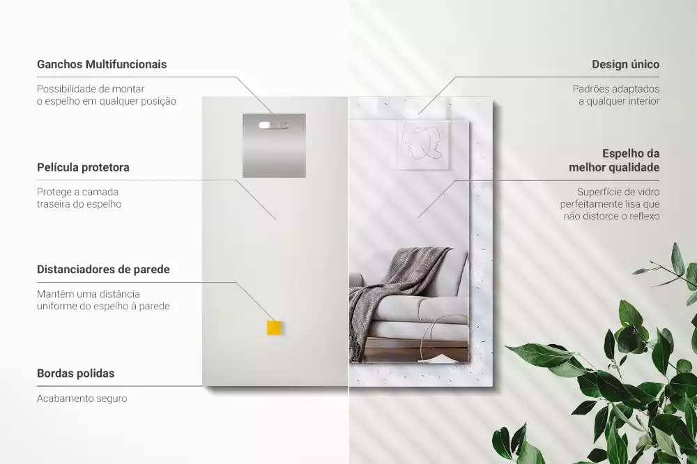 Obdélníkové dekorační zrcadlo Květiny pampelišky