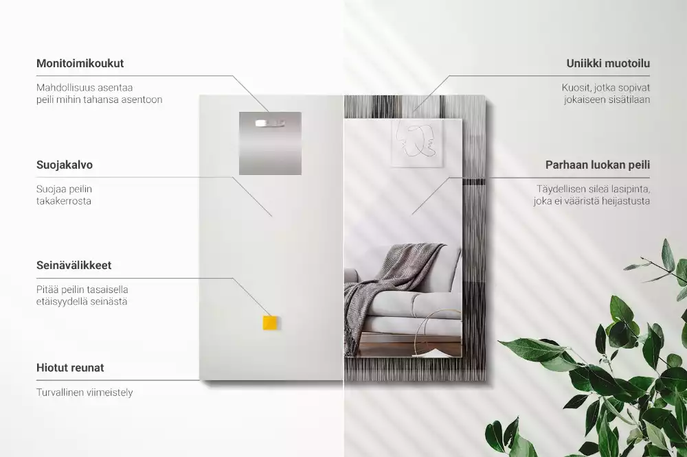 Obdélníkové dekorační zrcadlo Moderní linie