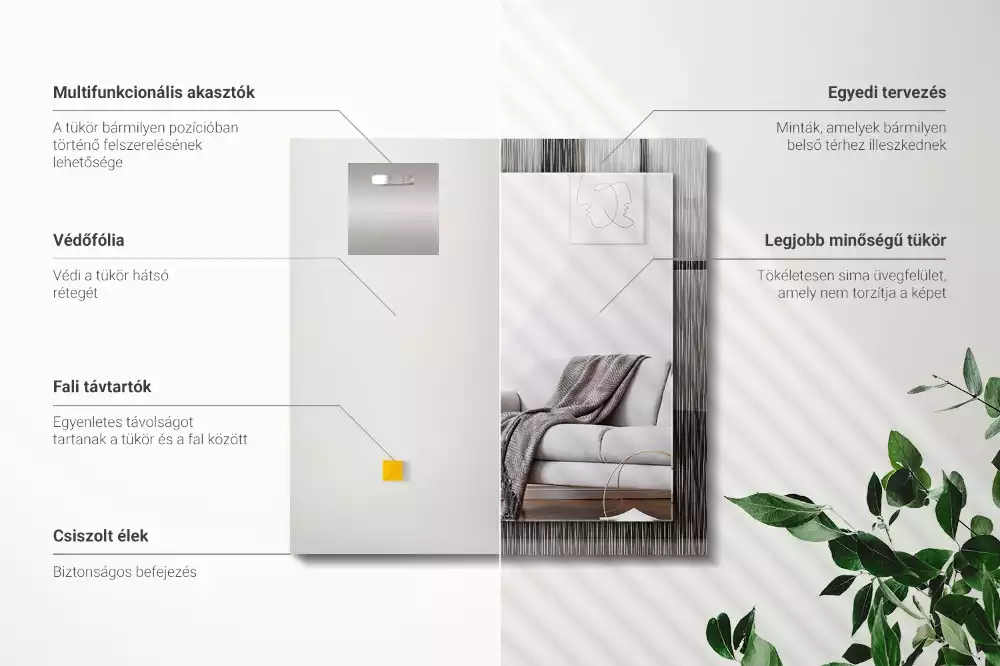 Obdélníkové dekorační zrcadlo Moderní linie