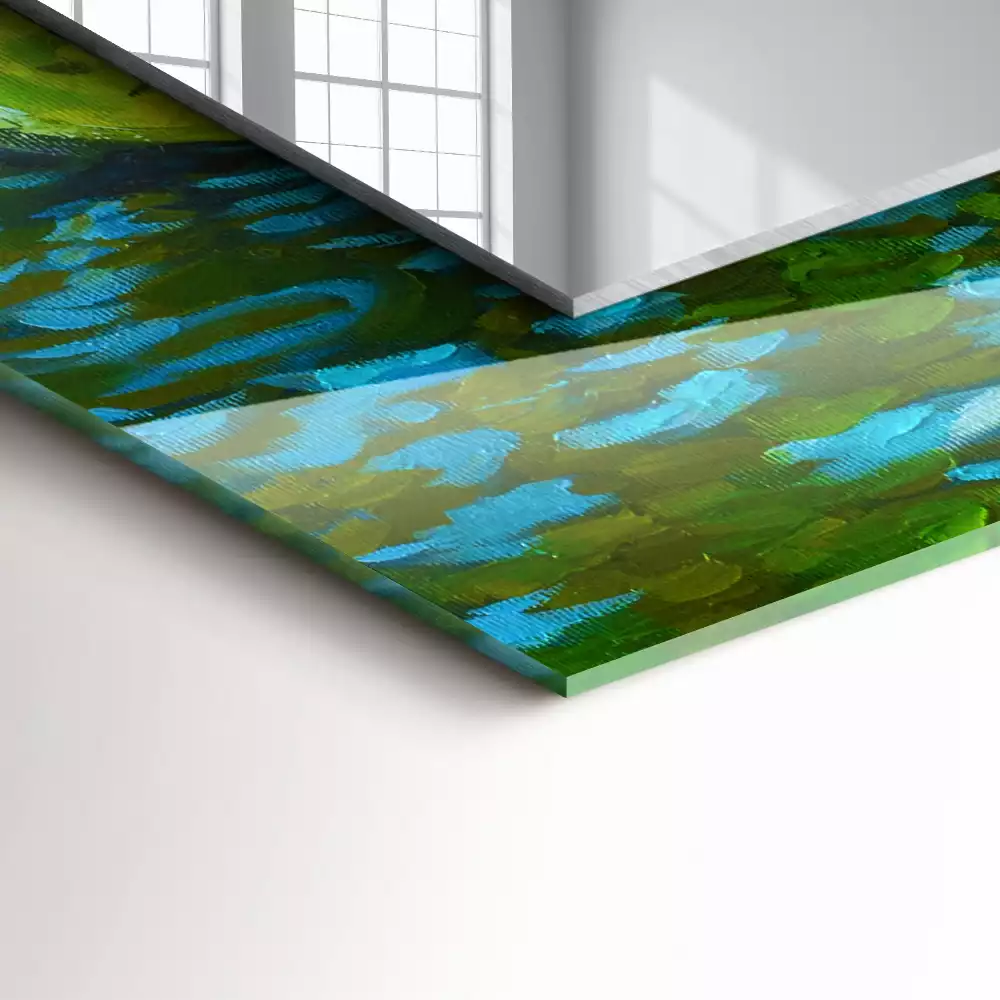 Obdélníkové dekorační zrcadlo Jezírko s lekníny