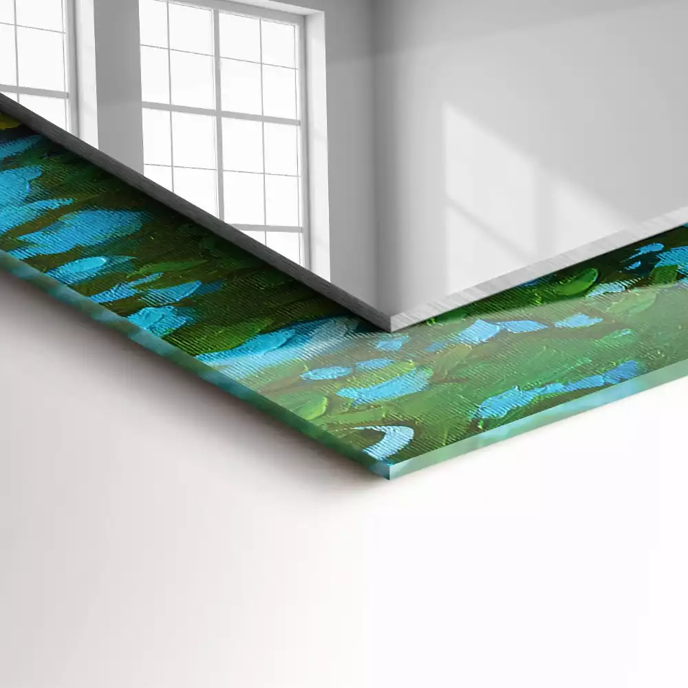 Obdélníkové dekorační zrcadlo Jezírko s lekníny