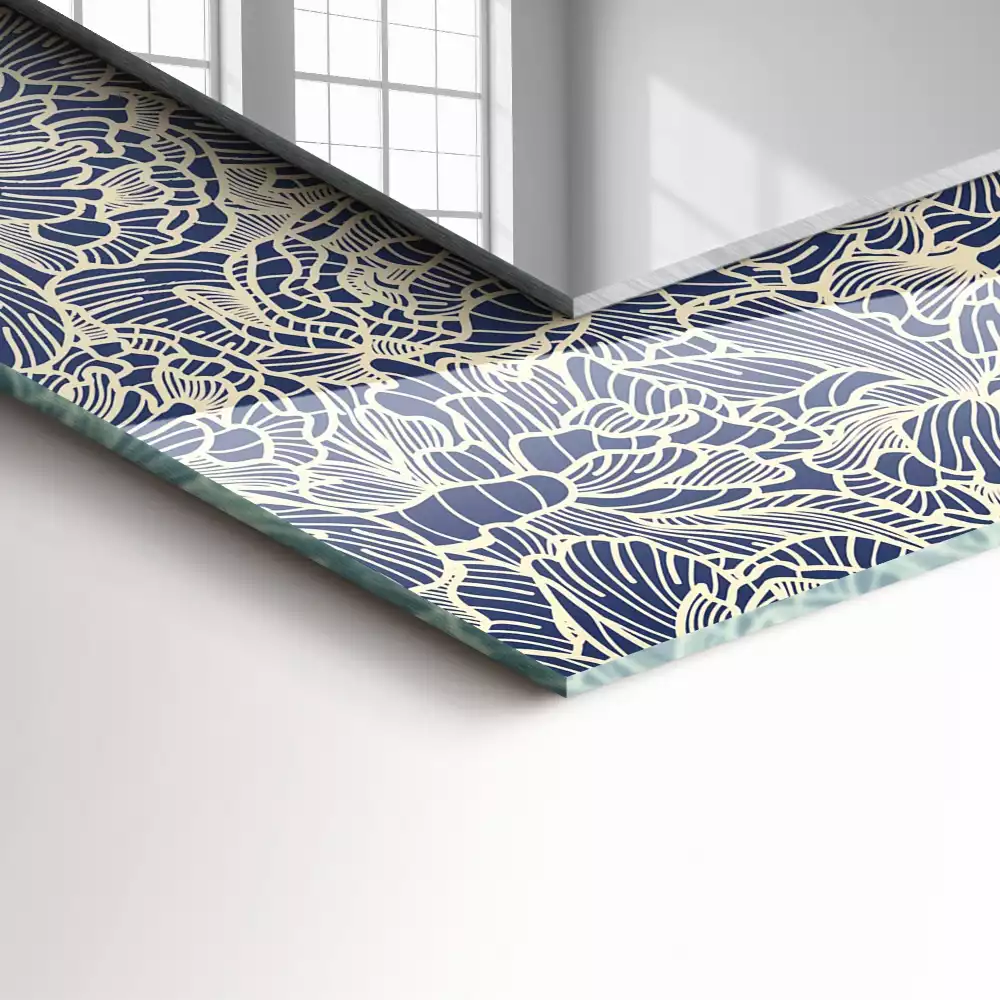 Obdélníkové dekorační zrcadlo Květinový vzor látky