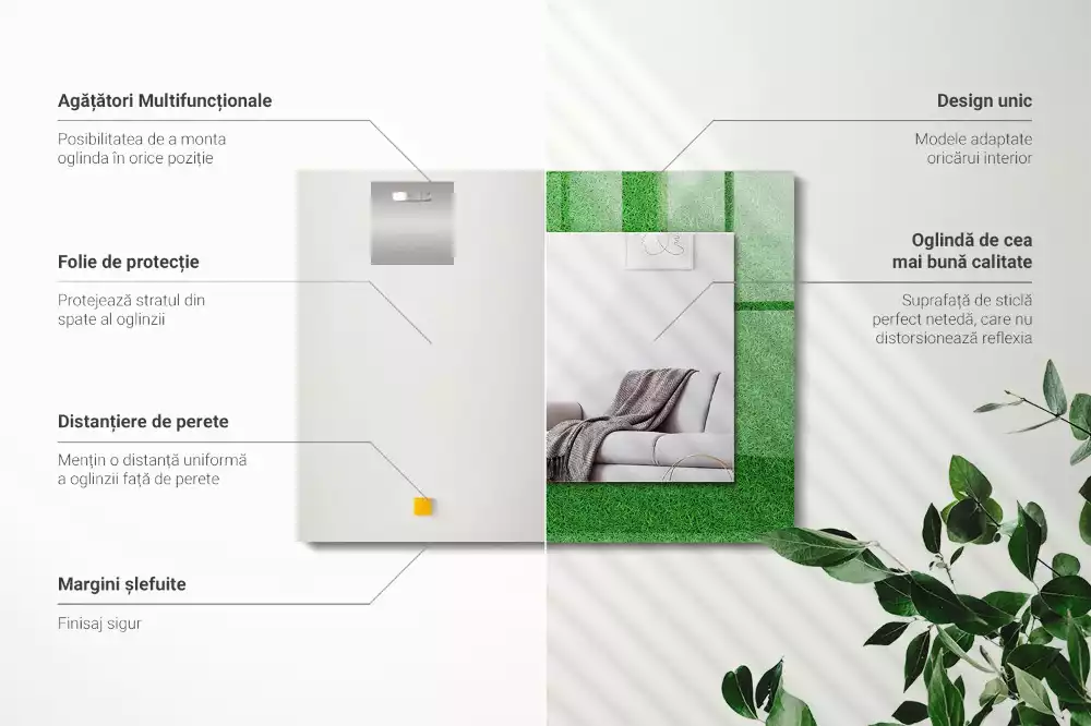 Obdélníkové dekorační zrcadlo Zelená tráva