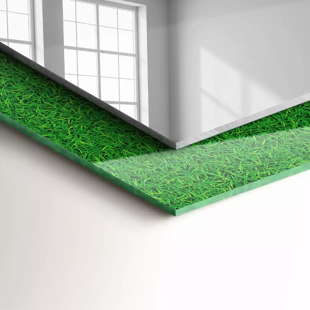 Obdélníkové dekorační zrcadlo Zelená tráva