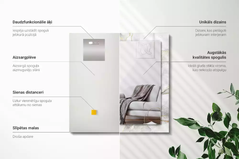 Obdélníkové dekorační zrcadlo Mramor s žilami