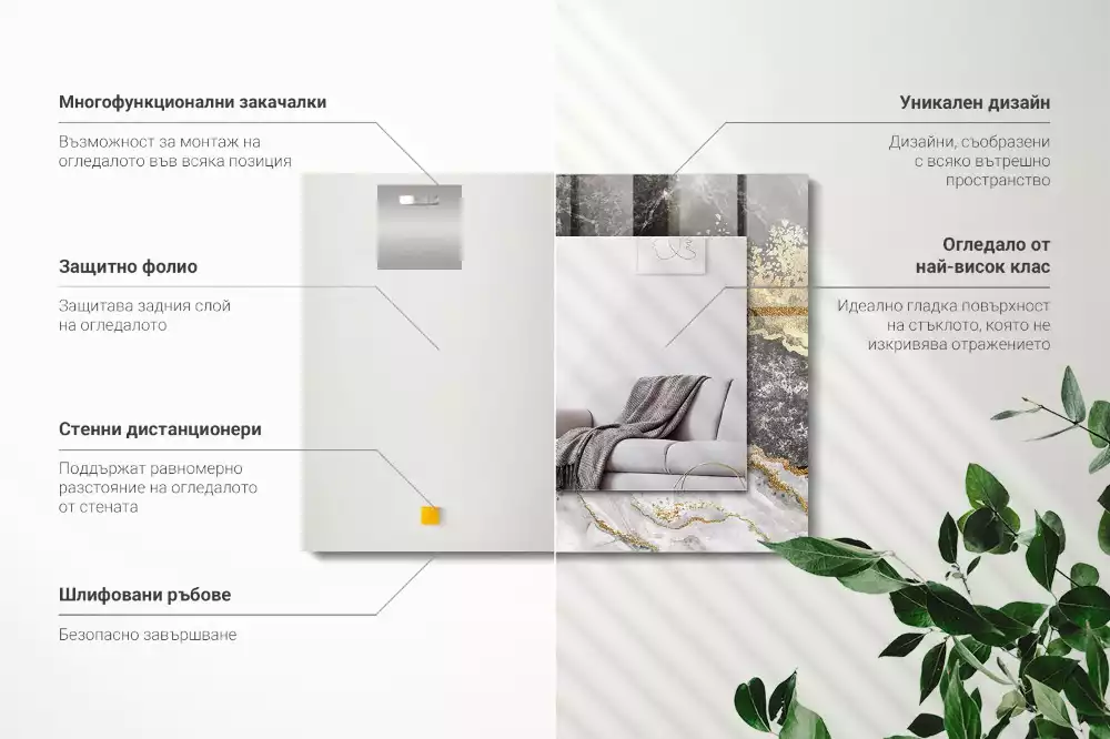 Obdélníkové dekorační zrcadlo Abstrakce mramorových žil