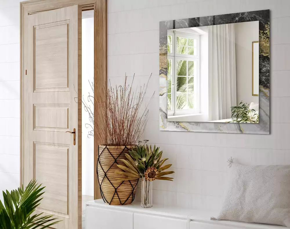 Obdélníkové dekorační zrcadlo Abstrakce mramorových žil