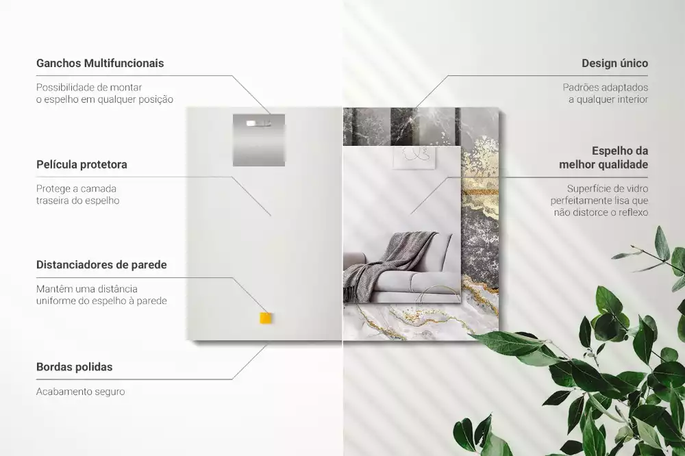 Obdélníkové dekorační zrcadlo Abstrakce mramorových žil