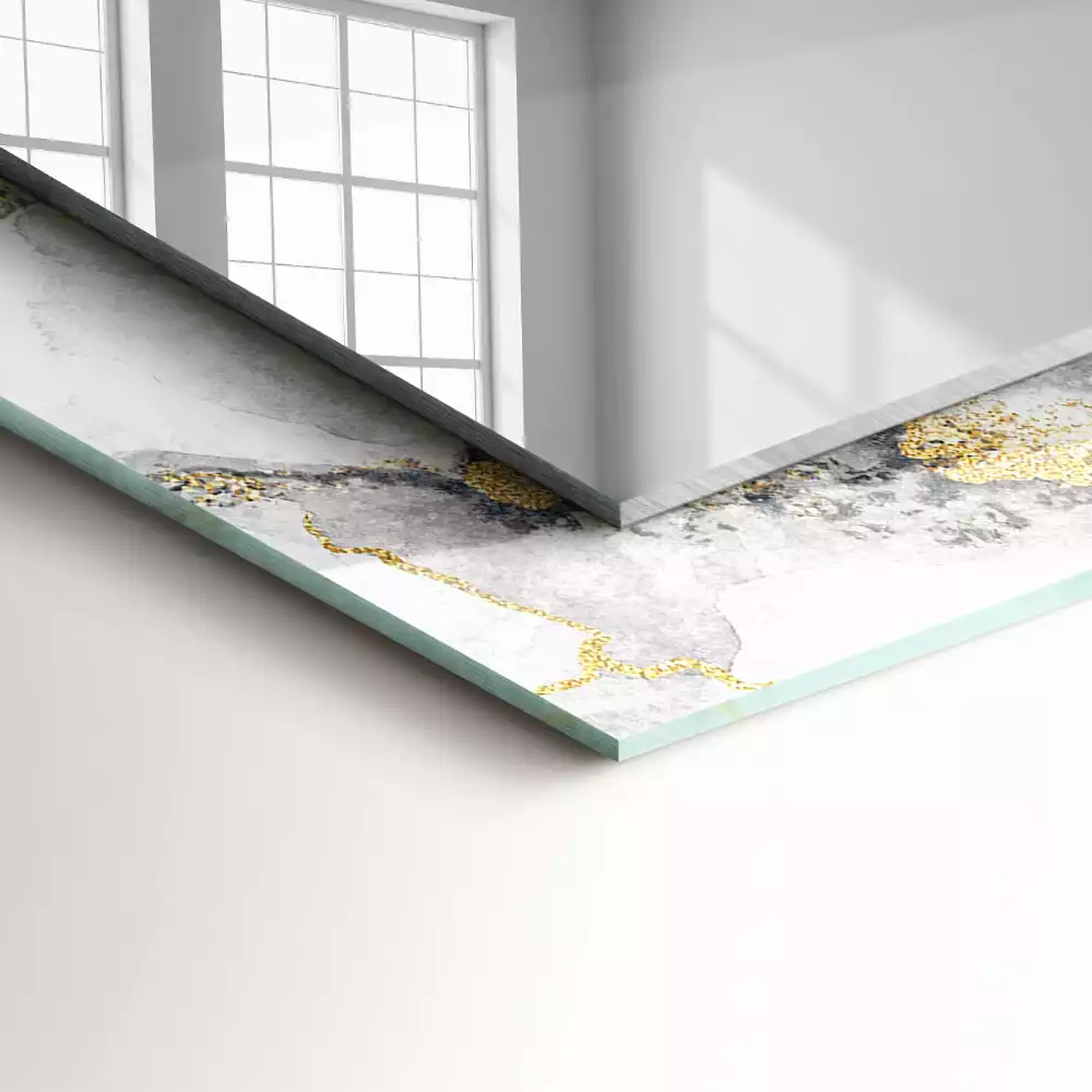 Obdélníkové dekorační zrcadlo Abstrakce mramorových žil