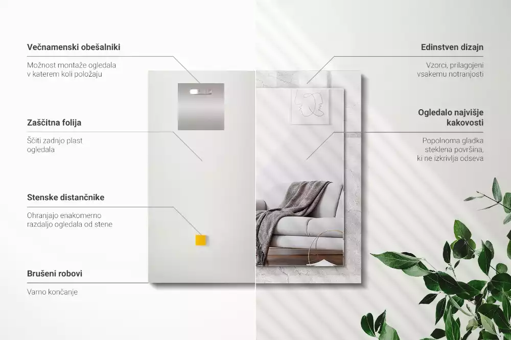 Obdélníkové dekorační zrcadlo Popraskaný betonový povrch