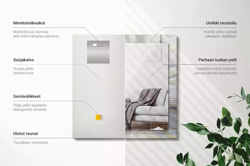 Obdélníkové dekorační zrcadlo Abstraktní mramorové vzory