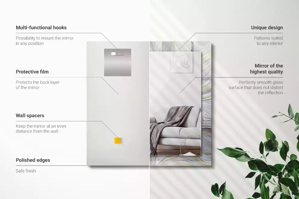 Obdélníkové dekorační zrcadlo Abstraktní mramorové vzory