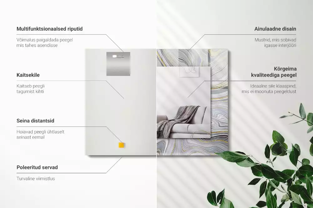 Obdélníkové dekorační zrcadlo Abstraktní mramorové vzory