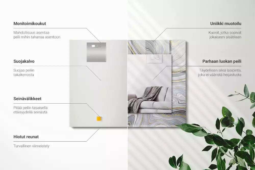 Obdélníkové dekorační zrcadlo Abstraktní mramorové vzory