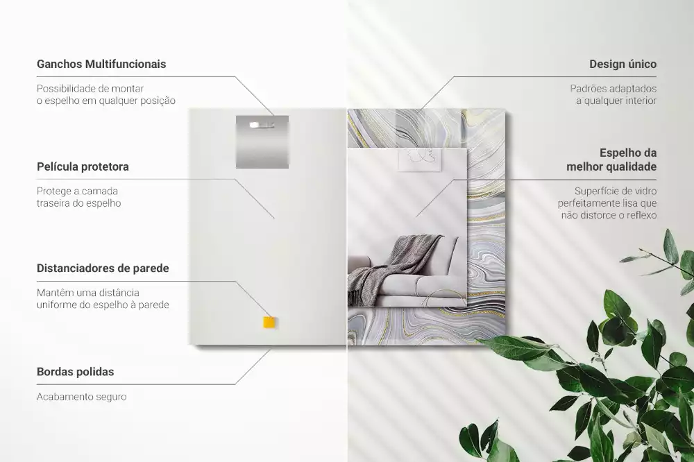 Obdélníkové dekorační zrcadlo Abstraktní mramorové vzory