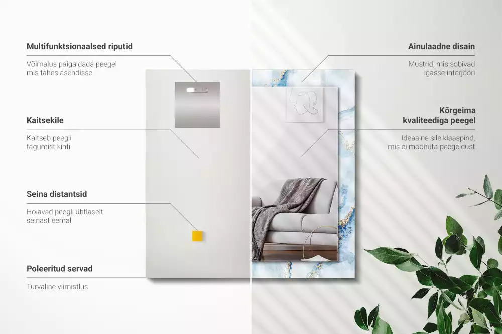 Obdélníkové dekorační zrcadlo Abstraktní mramorový vzor