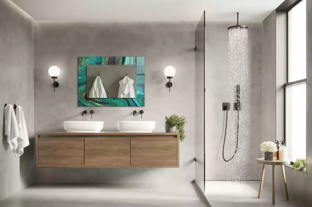 Obdélníkové dekorační zrcadlo Abstraktní zelená textura