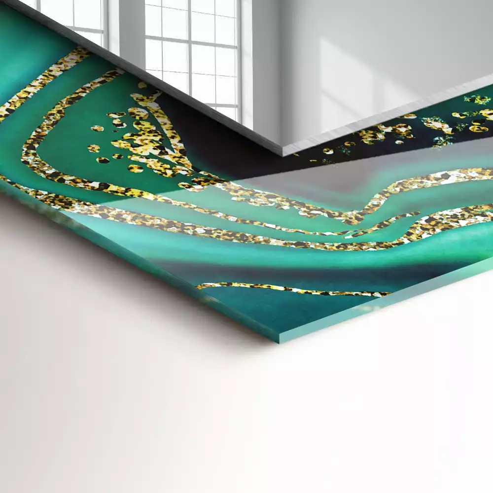 Obdélníkové dekorační zrcadlo Abstraktní zelená textura