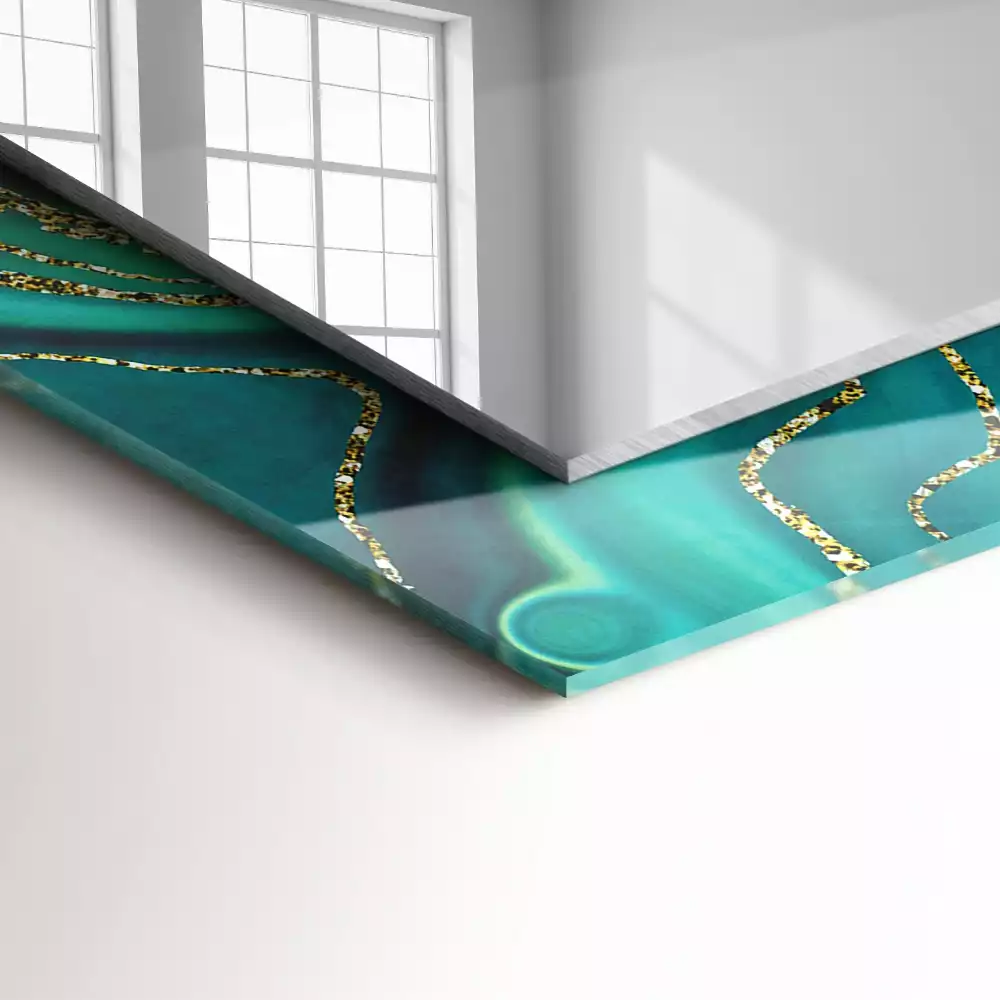 Obdélníkové dekorační zrcadlo Abstraktní zelená textura