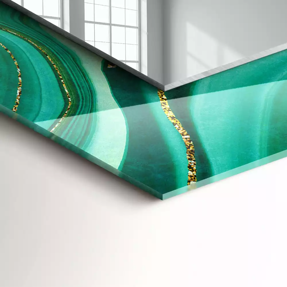 Obdélníkové dekorační zrcadlo Abstraktní zelená textura